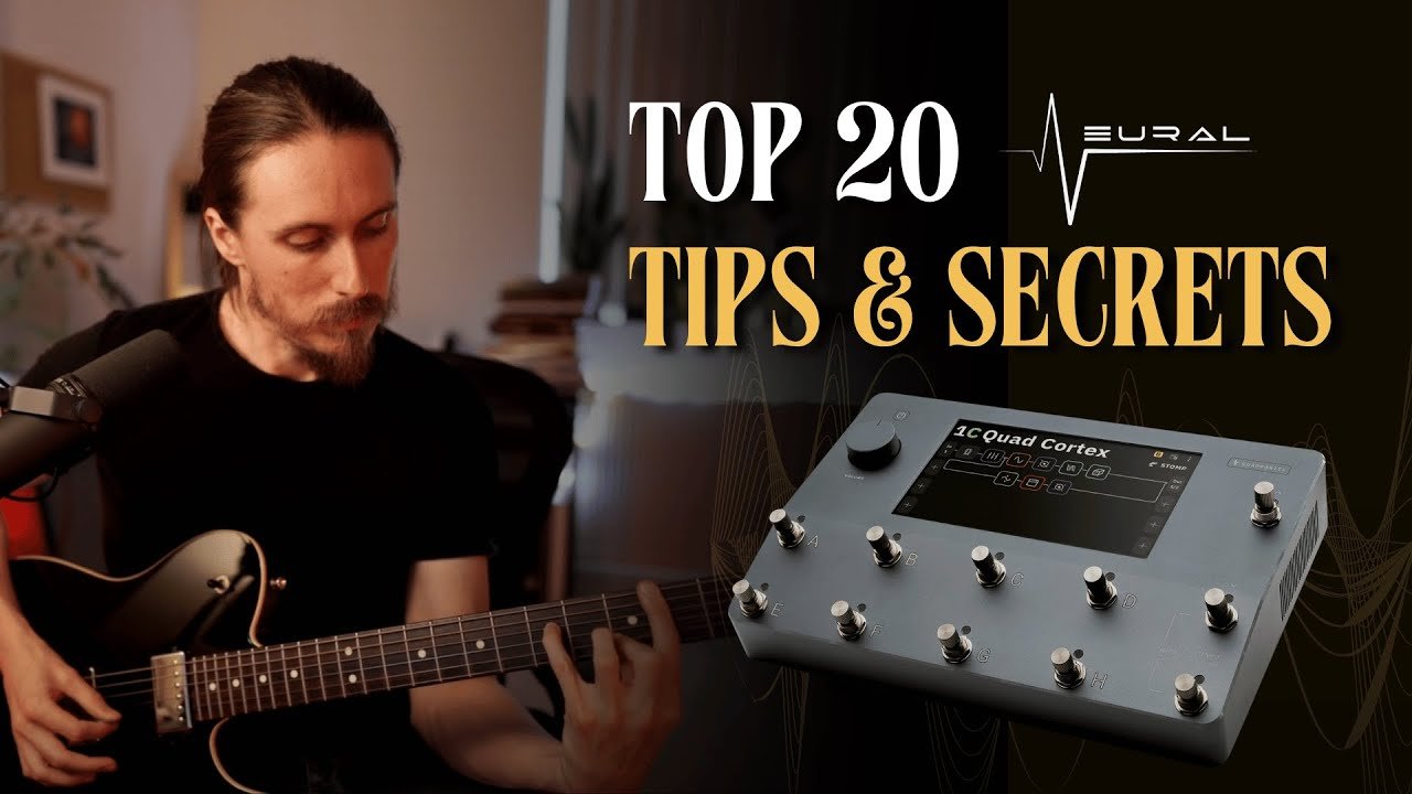 Adam Wakeling com guitarra e Quad Cortex na miniatura do vídeo de 20 dicas