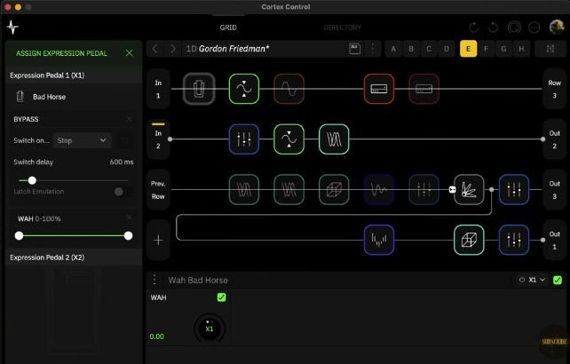 Assign Expression Pedal, Switch On em Stop e espera de 600 ms.